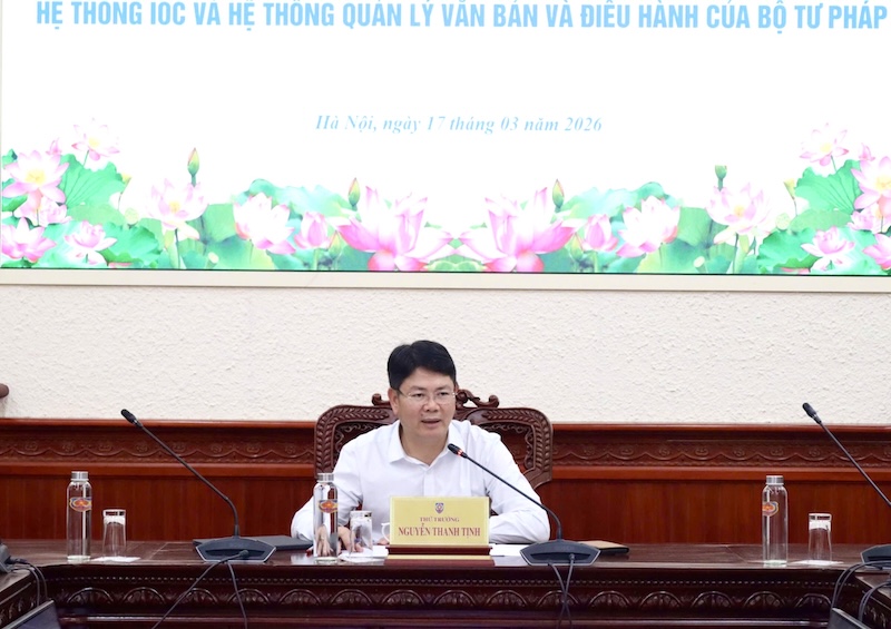 Hoàn thiện hệ thống IOC, hệ thống quản lý văn bản và điều hành của Bộ Tư pháp trong tháng 4